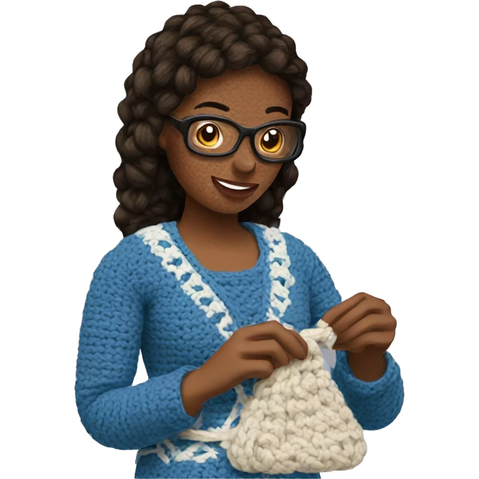 Woman crocheting  emoji