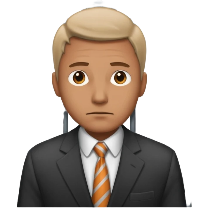A man in a suit behind bars emoji