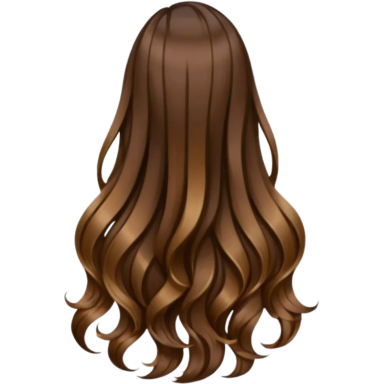 back view of long brown hair emoji