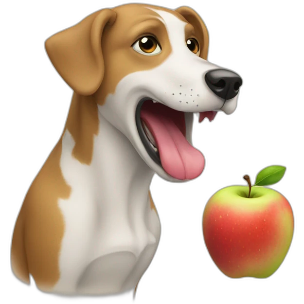 dog eating an appl emoji