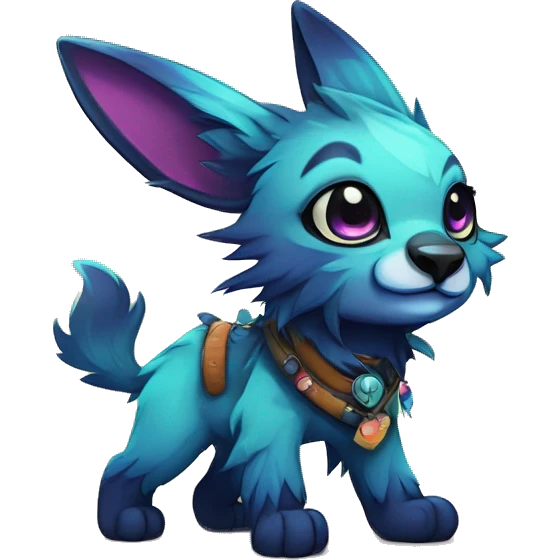 Cool cute Kawaii edgy colorful fantasy animal fursona by griffsnuff & LiLaiRa & Falvie full body emoji