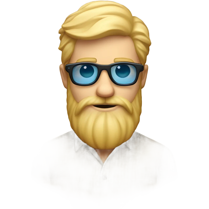 Un blond barbu avec des lunettes de soleil emoji