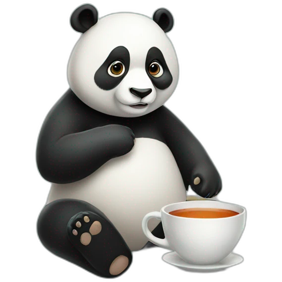Panda girl and cup of tea emoji
