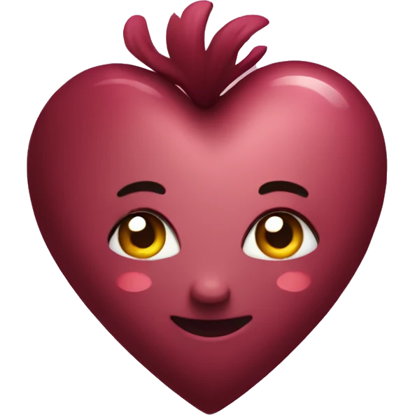 A cute burgundy heart emoji