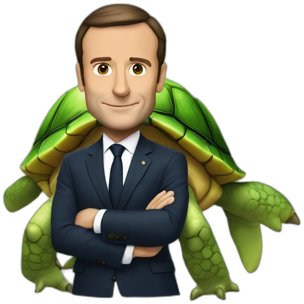 macron sur tortue emoji