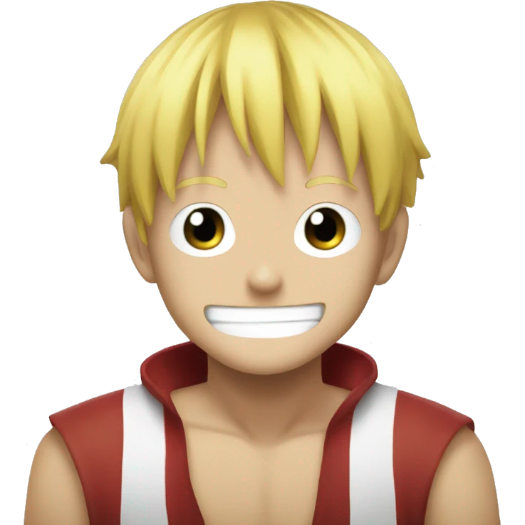 Luffy from One Piece anime with blonde hair emoji