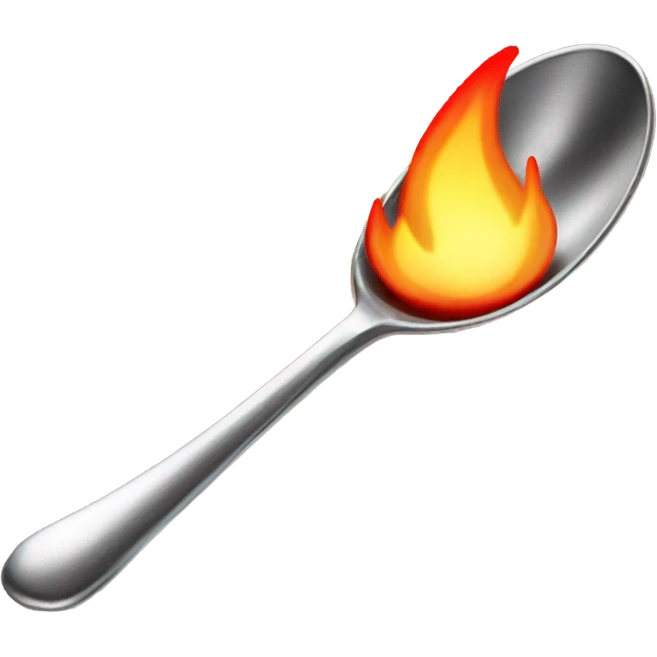 Spoon being heated by flame  emoji