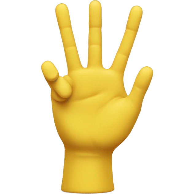 Three Fingers Splayed up in yellow color emoji