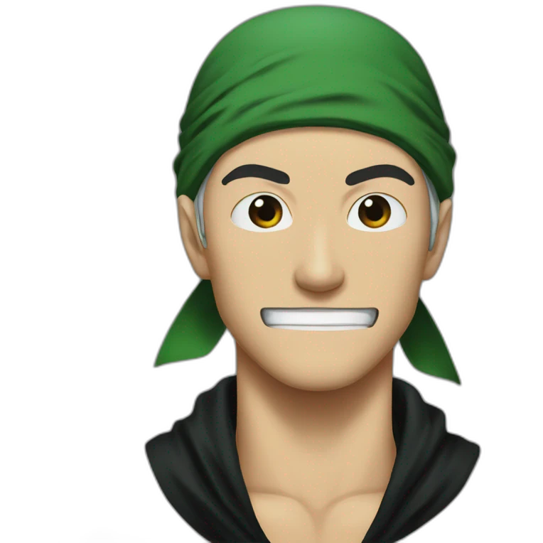 Zoro face ans à black bandana emoji