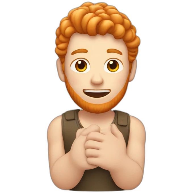 Ginger man with 4.5 fingers emoji