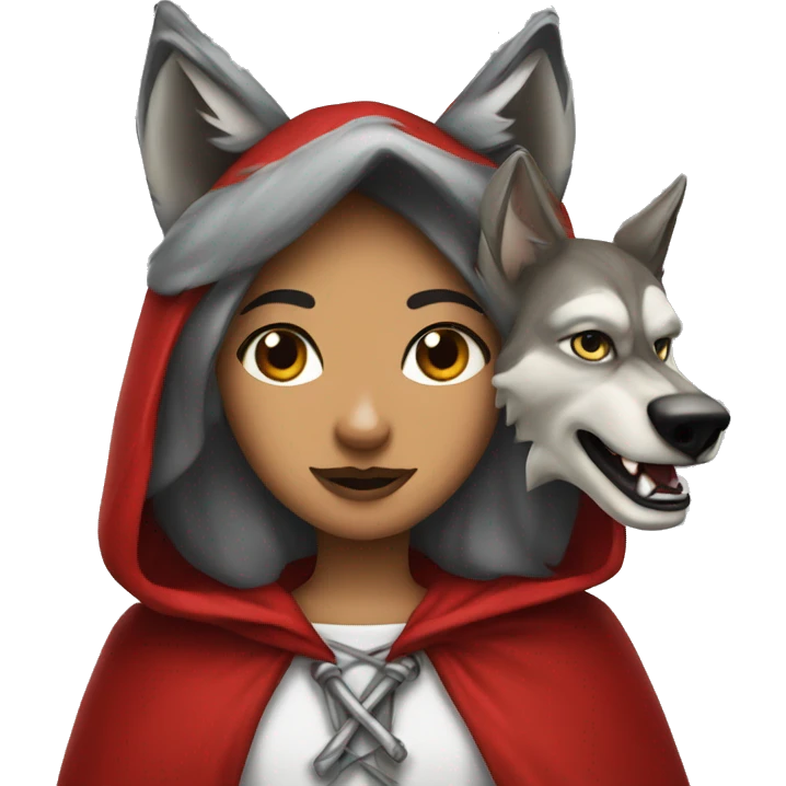 wolf and little red riding hood emoji