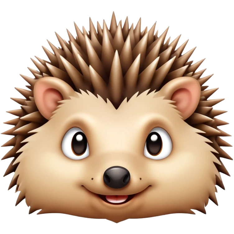 cute hedgehog grimacing with spikes slightly raised emoji