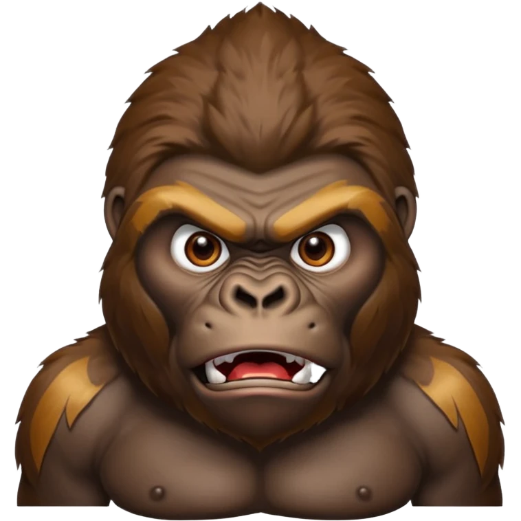 A gorilla angry face with realstick symbol emoji