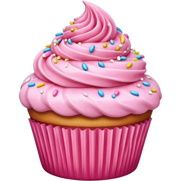 Cupcake with pink icing emoji