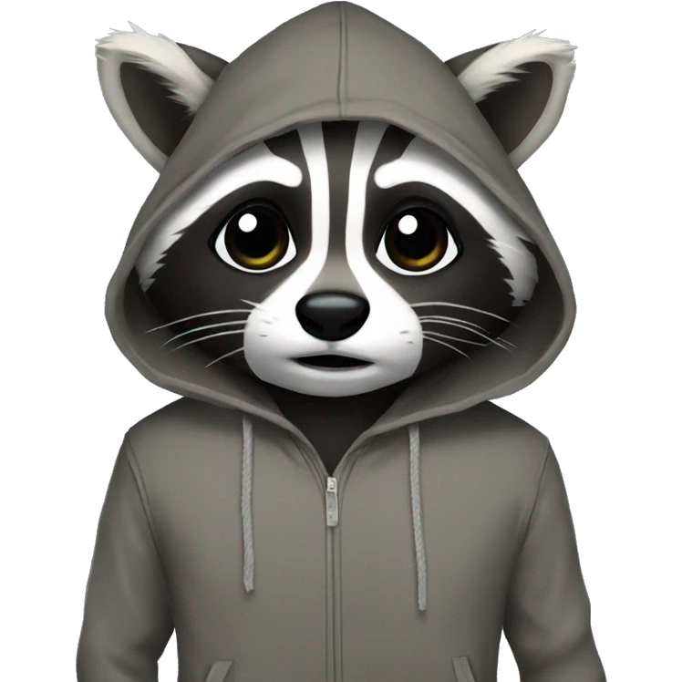 Raccoon with hoodie emoji