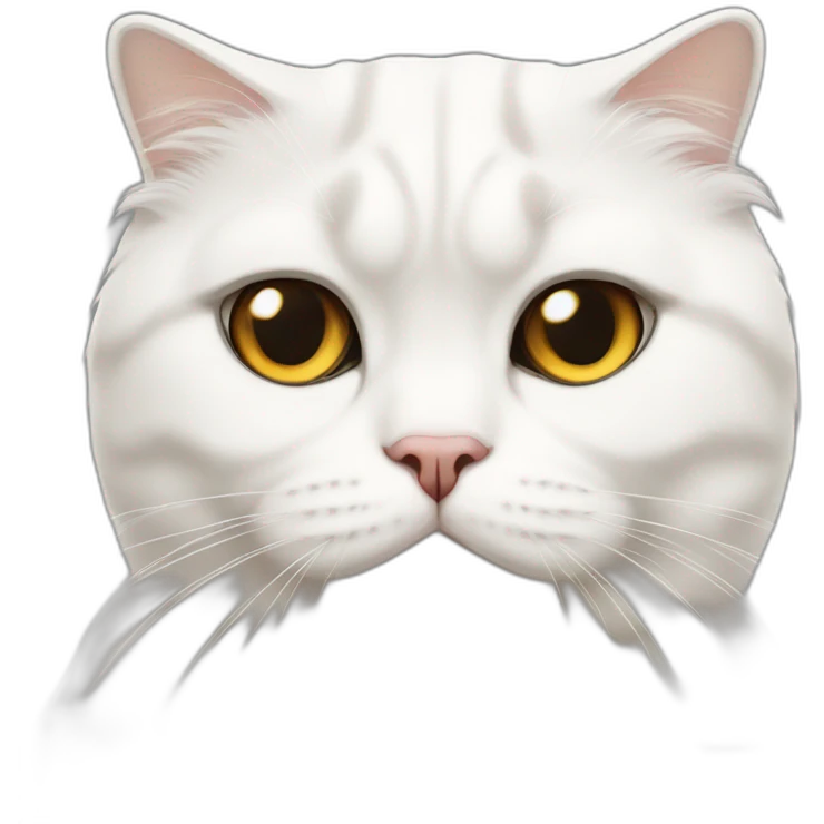 white scottish-fold cat with one closed eye emoji