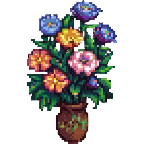 flower bouquet, pixel art style emoji