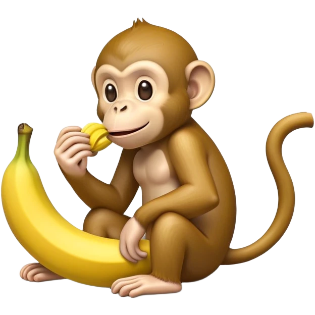 Monkey eating banana emoji