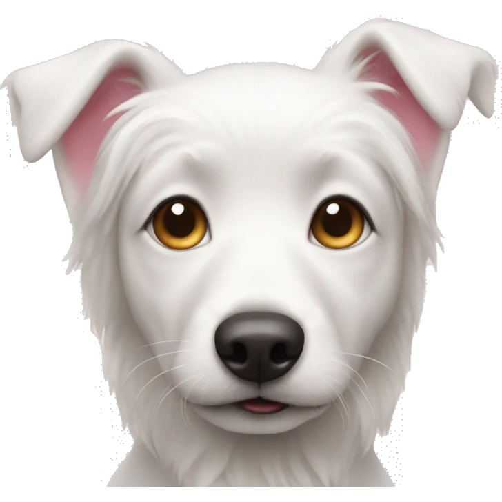 white dog pink nose emoji