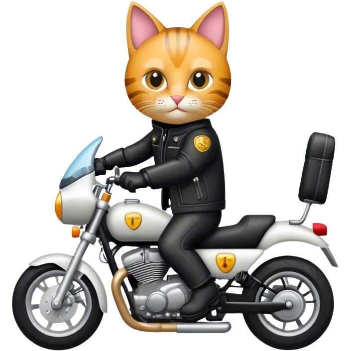 Katze auf Motorrad  emoji