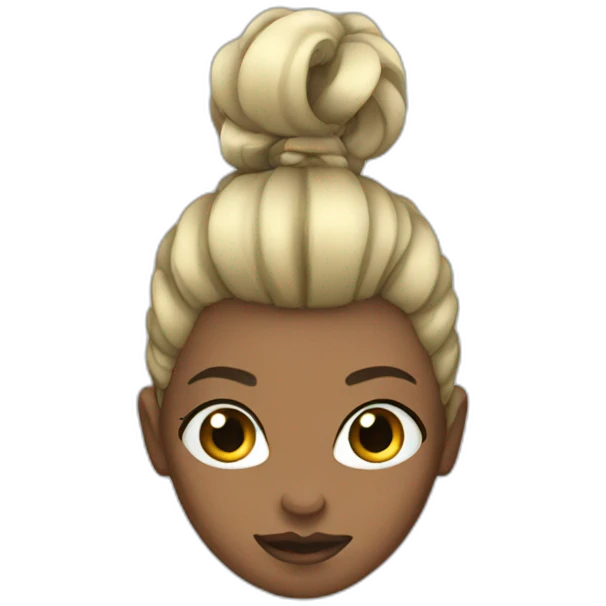 Punk female black high ponytail hair emoji