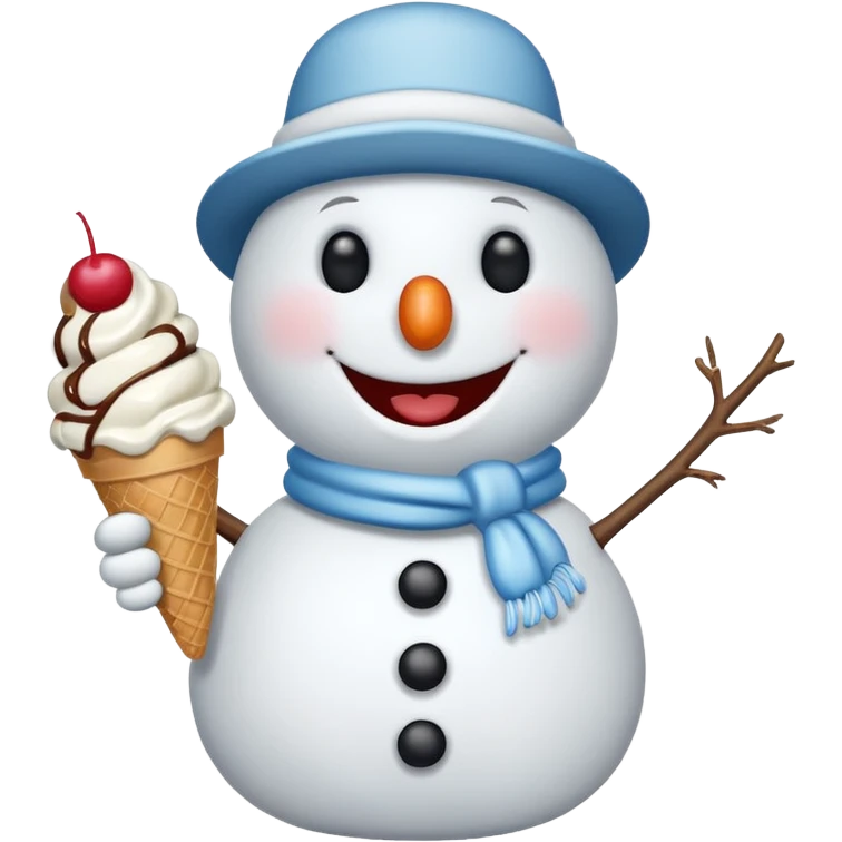snowman with ice cream  emoji