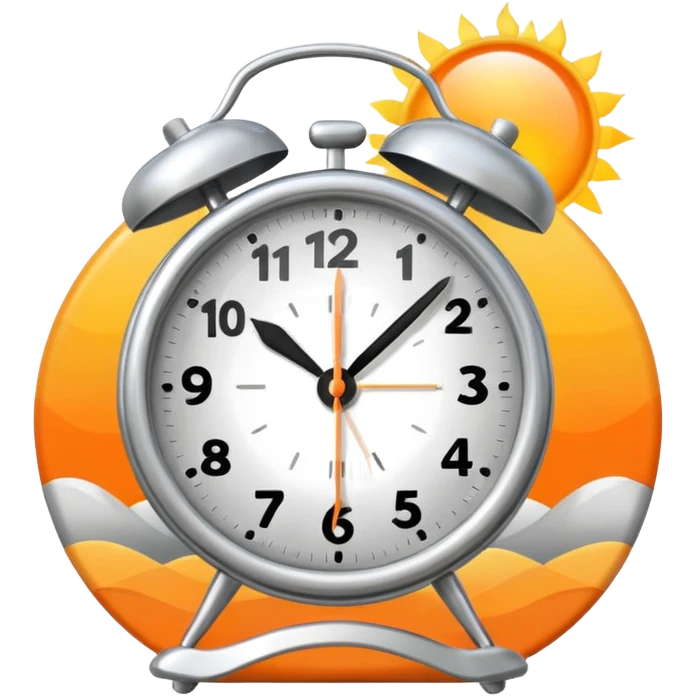 sunrise and alarm clock representing a routine emoji