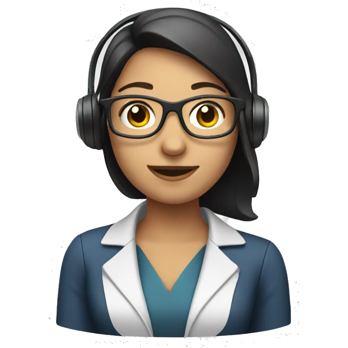Virtual receptionist with headset emoji