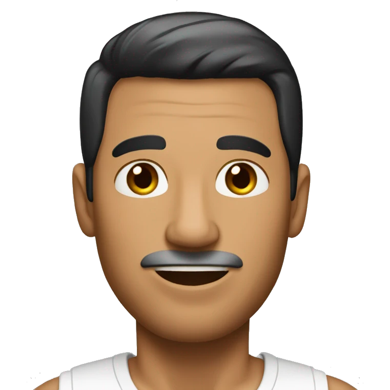 50 year old tanned man with straight short black hair emoji