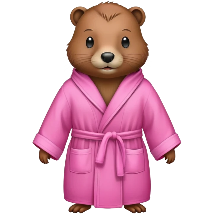 бобёр в розовом халате  emoji