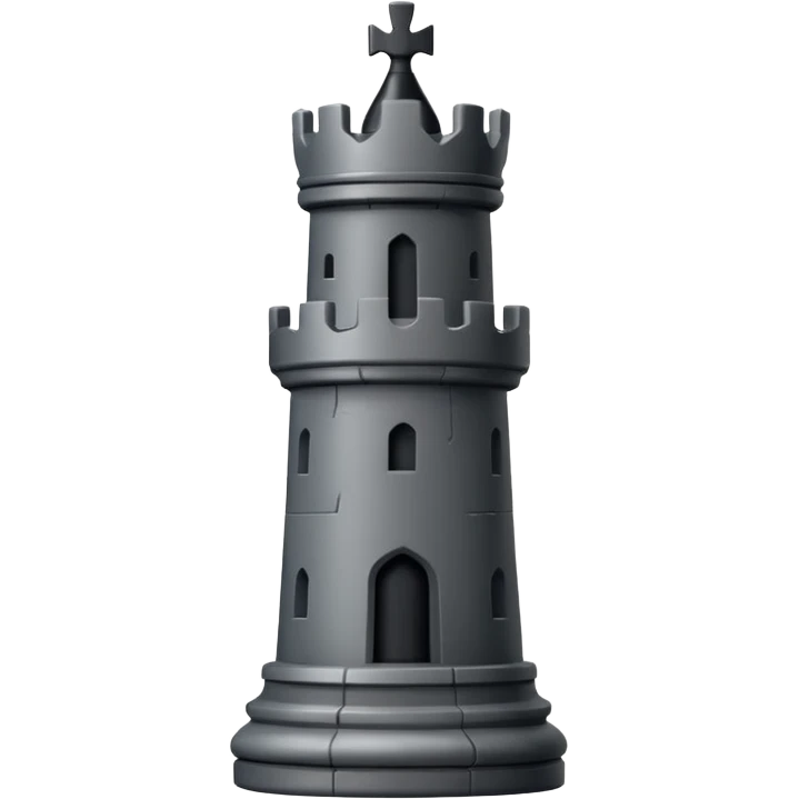 black rook chess piece, castle tower with battlements emoji