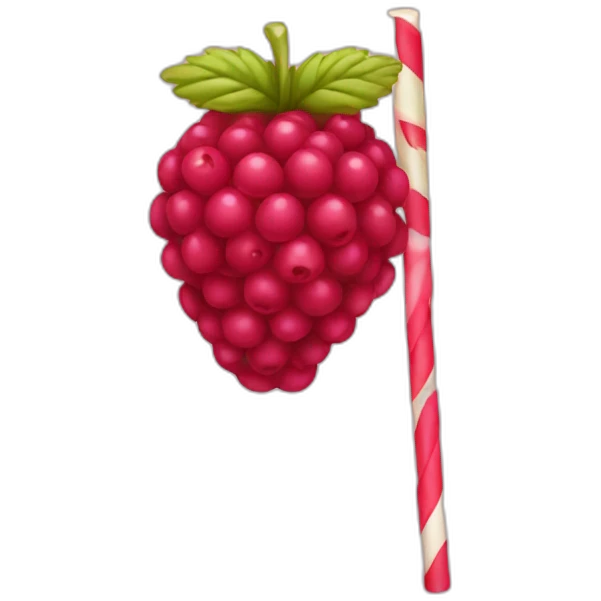Raspberry straw emoji