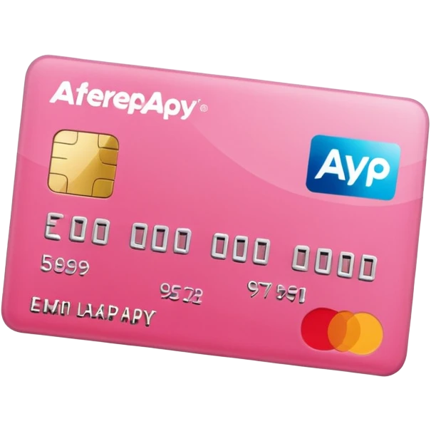 pink big afterpay word on a credit card emoji
