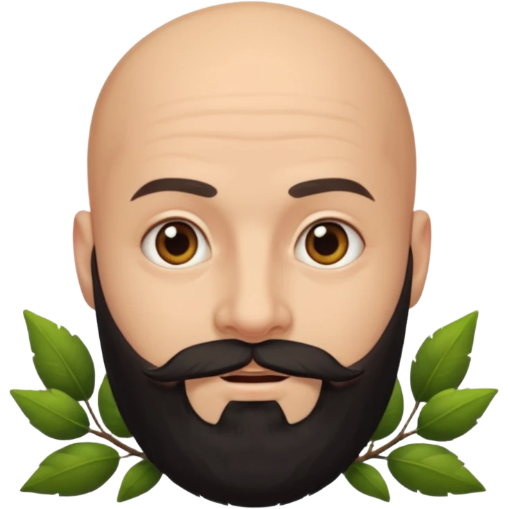 A bald man with a bush black beard emoji