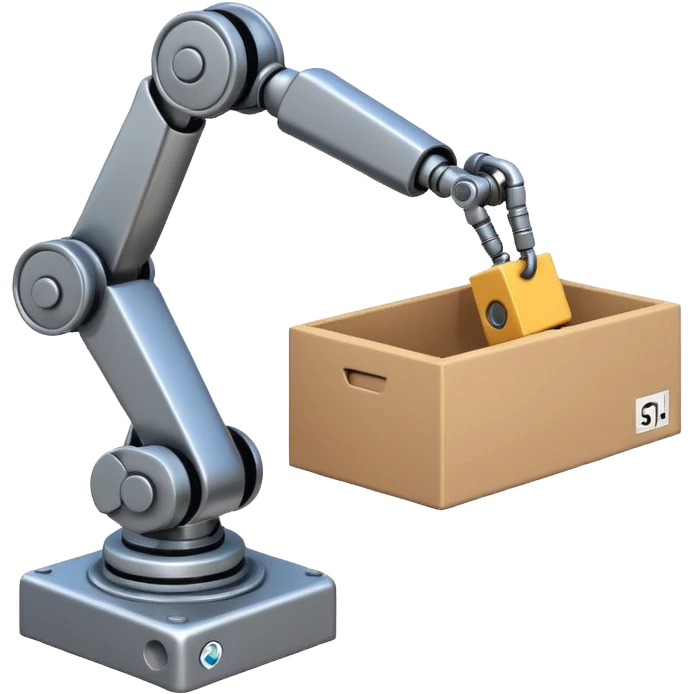 robot arm which is picking block in box emoji