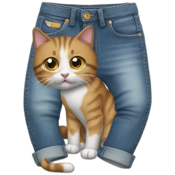 Cat wearing jeans emoji