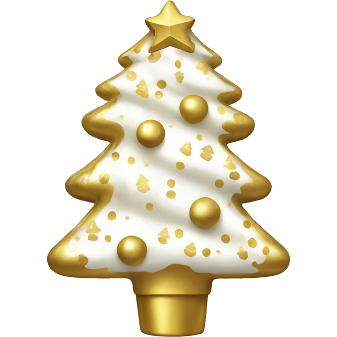 Gold and white christmas tree emoji
