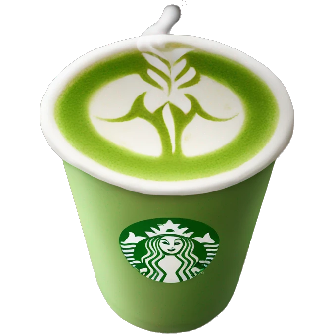 Make the matcha latte Starbucks  emoji