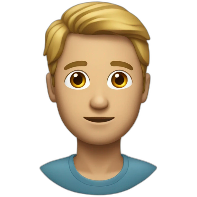 Un homme avec une tête carré emoji