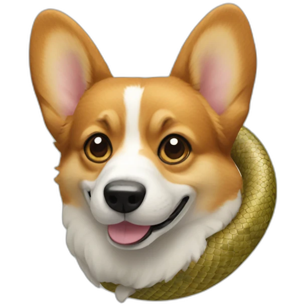 corgi with snake skin emoji