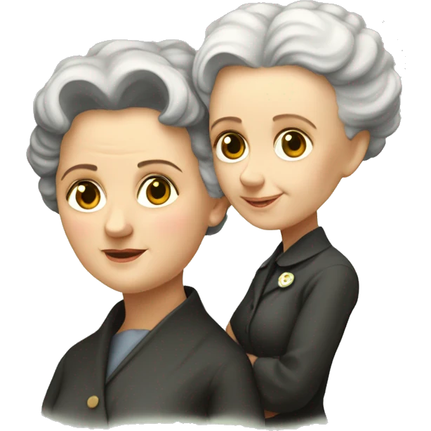 marie curie with dother irene emoji