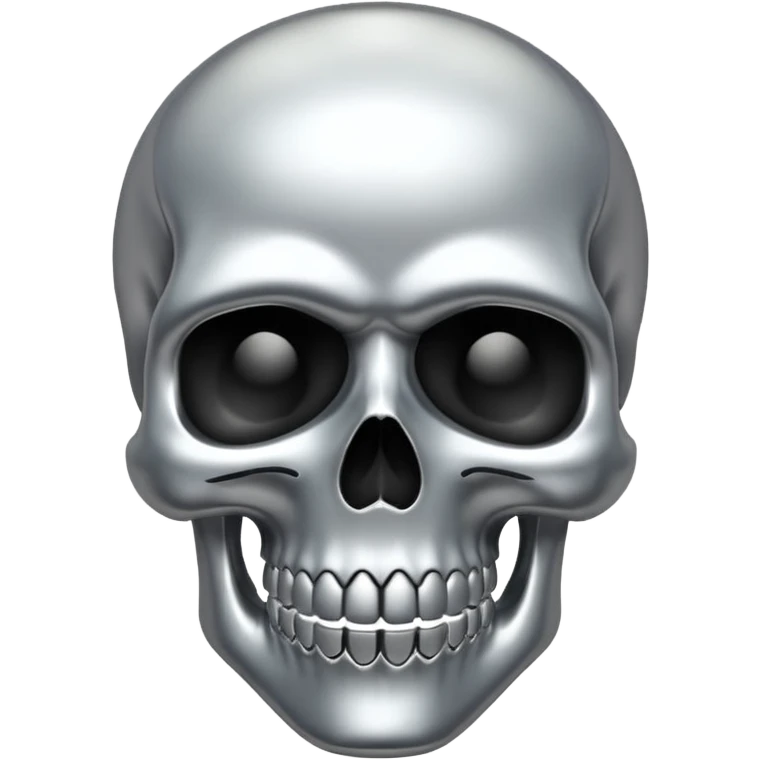 silver chrome scull emoji