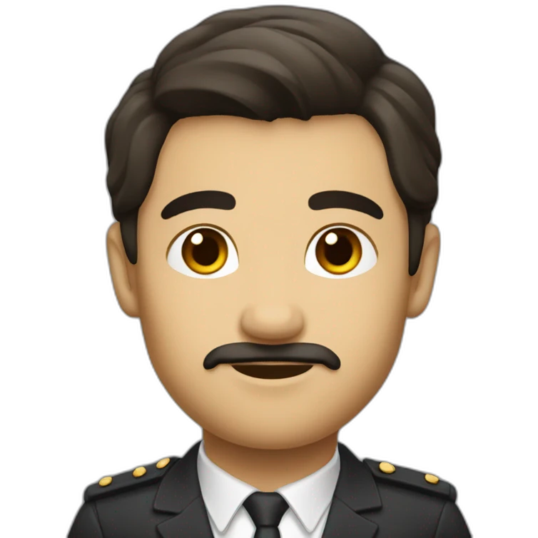 titular attache with dark hair and no mustache emoji