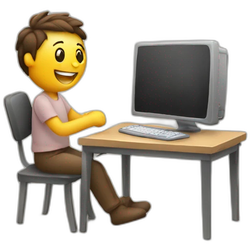 happy person at the computer emoji