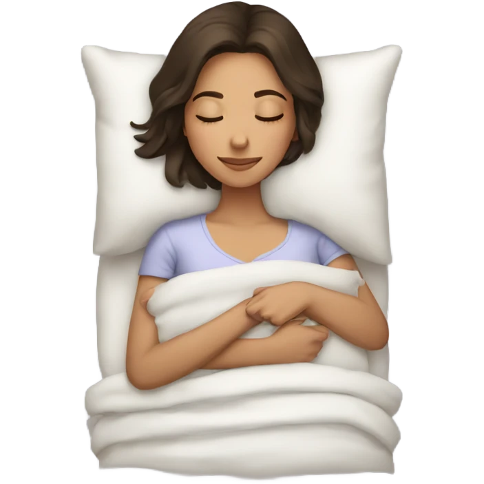 Brunette girl sleeping emoji