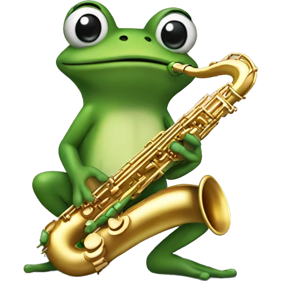 Grenouille avec un saxophone emoji
