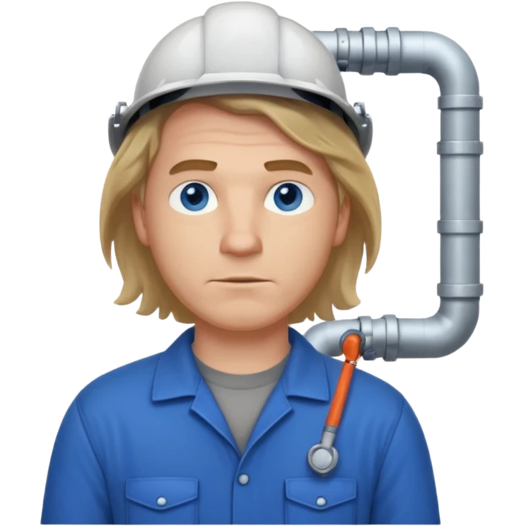 customer. 1 person only white male with shoulder normal person cloths. adult. pipeline technician change the expression and the shape of the face change the color of eyes. just the technician nothing all emoji