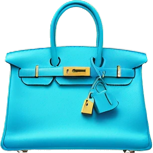 Cyan blue birkin with gold accents and Hermes twillys  emoji