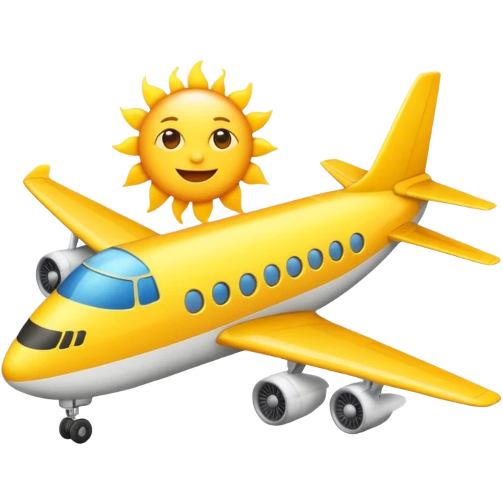 holiday incoming emoji with airplane and sun, suitable for Slack status emoji