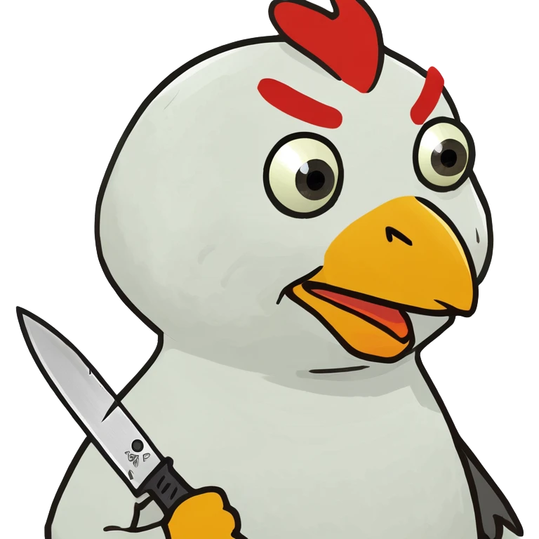 Little chicken with knife emoji